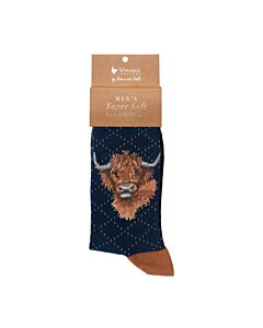 Wrendale Designs Highland Heathers Highland Cow Mens Socks